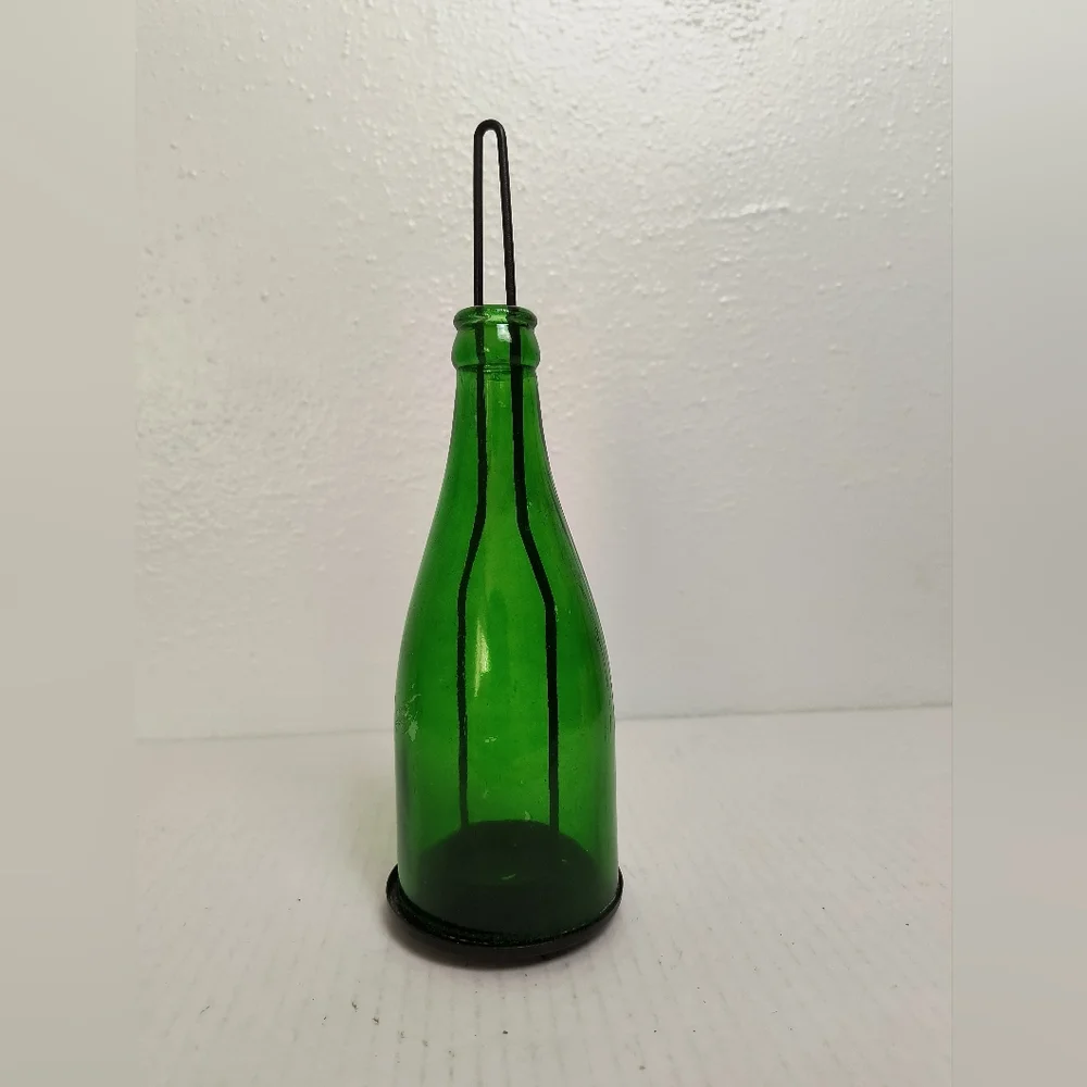 Vintage Wine Bottle Lamtern Glass Green
